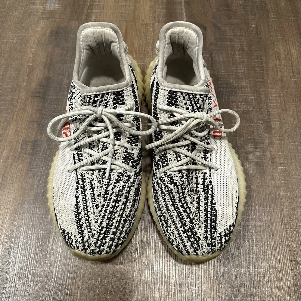 Adidas Yeezy Boost 350 V2 Zebra White Black Red CP9654 Mens Size 7